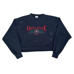 Vintage Ohio State Buckeyes Cropped Sweatshirt Briar Creek USA XL Stars Crewneck